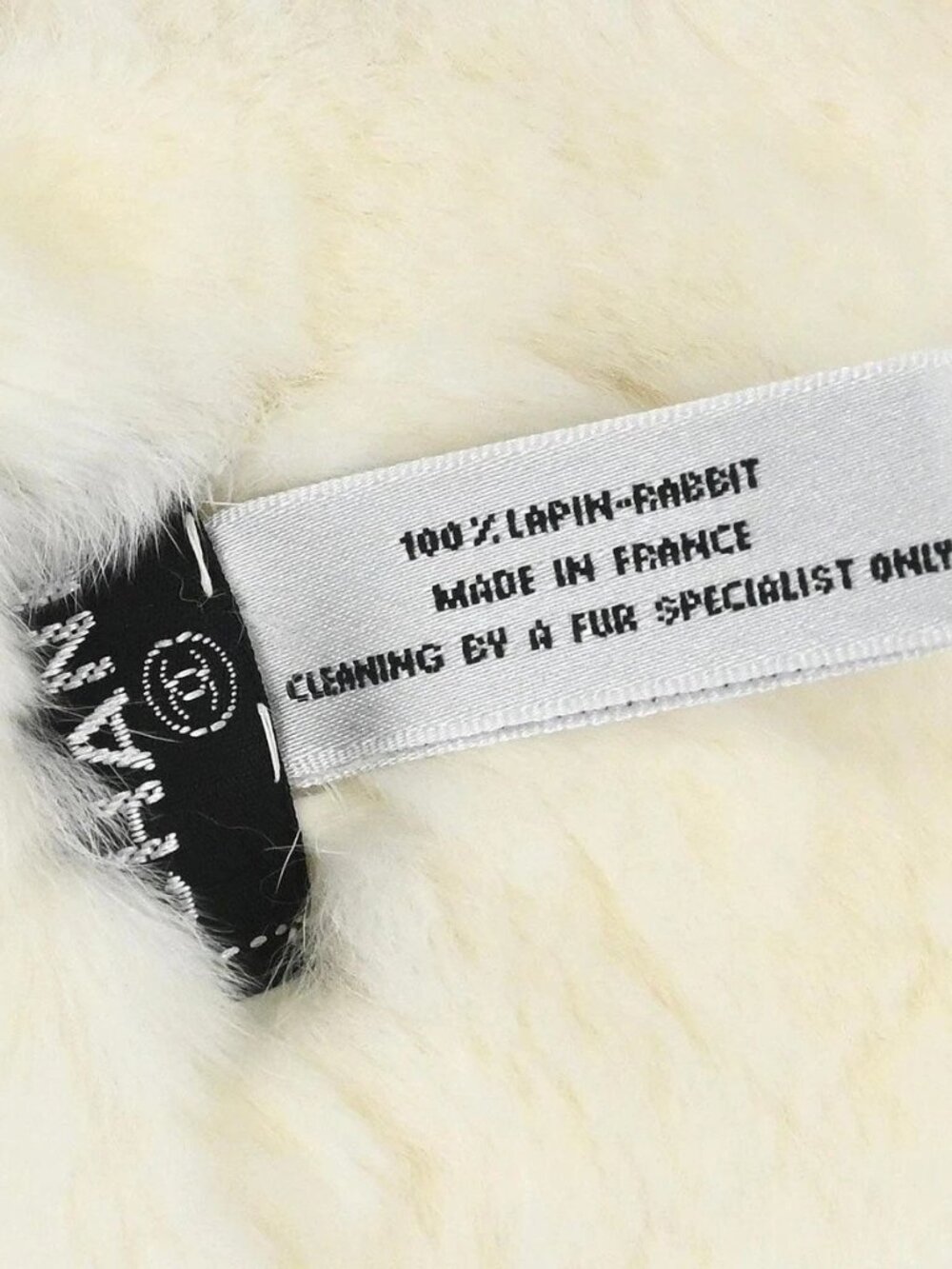 Chanel White Lapin Fur Bracelet Bangle Wristband 126372 - Picture 4 of 4